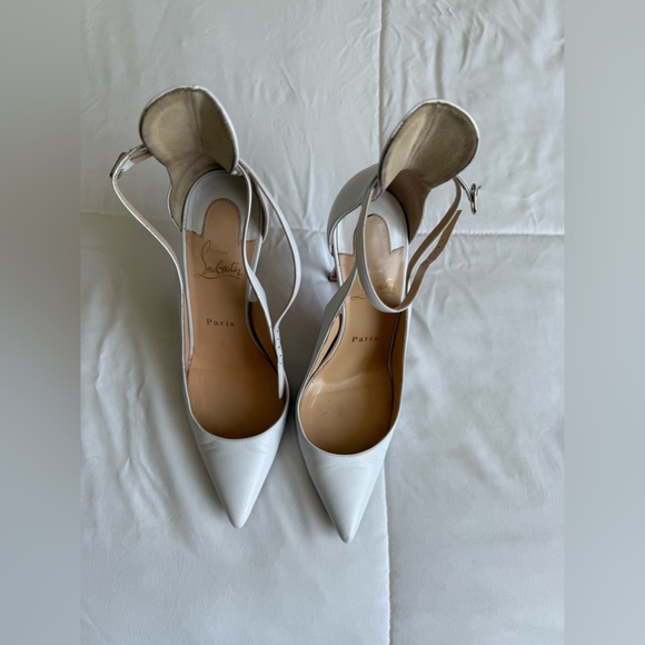 Christian Louboutin White Pointed Heels - Picture 1 of 9
